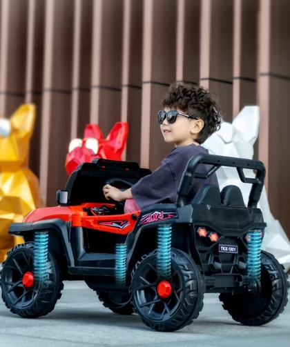 Masina electrica pentru copii intre 3-9 ani cu 4 roti,2 scaune, 380 W, 12 V, Music Player, 102 x 60 x 60 cm, telecomanda inclusa [3]
