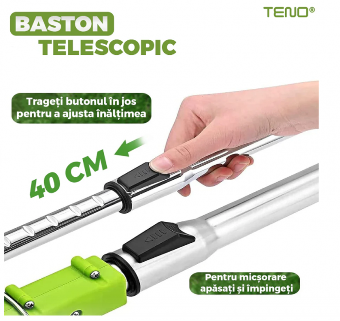 Motocoasa Electrica , 2 acumulatori 48 V, baston telescopic, 3 tipuri de lame pentru taiere, 18000 RPM, autonomie de 2-3 ore, accesorii incluse, verde [5]