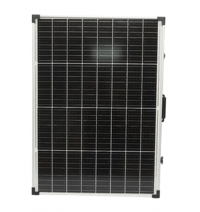 Panou solar 145W portabil fotovoltaic monocristalin tip valiza cu regulator tensiune 12/24V 20Ah 2 USB-uri [6]