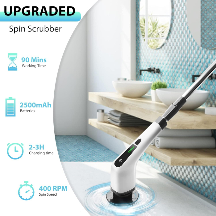 Perie Electrică Rotativă Multifuncțională 9-în-1 - Soluția Ta Completă de Curățenie [9]