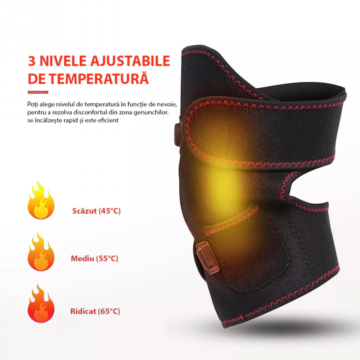 Set 2 Aparate de Masaj pentru Genunchi cu 6 Trepte de Vibrație și 3 Nivele de Temperatură, Baterie 5000mAh [3]