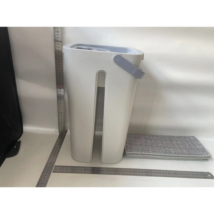 Set de curatenie , mop si galeata, galeata 5.7 l, 4 rezerve microfibra incluse, design modern, pentru interior, material plastic, peri sintetici, plat, cu storcere, alb [7]
