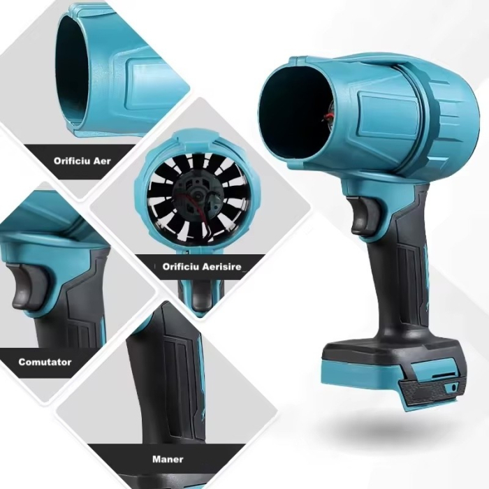 Suflantă Aer Portabilă 48V, Multifuncțională – Uscător Mașină, Curățare Grătar, Zăpadă, Praf Calculator, 2 Acumulatori [4]