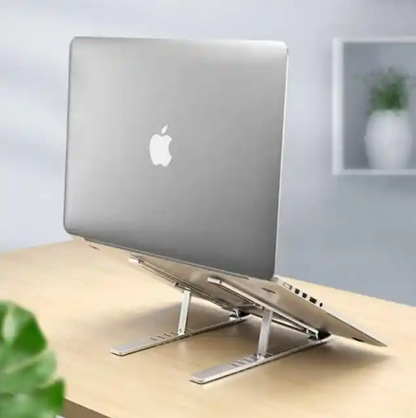 Suport pentru laptop, reglabil pe inaltime, pliabil, din Aluminiu, Detasabil, 10-15.6″, Argintiu [4]
