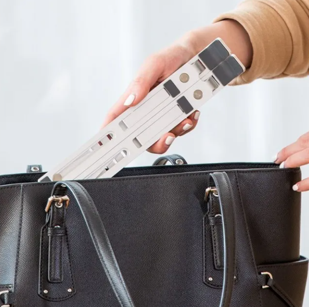 Suport pentru laptop, reglabil pe inaltime, pliabil, din Aluminiu, Detasabil, 10-15.6″, Argintiu [3]