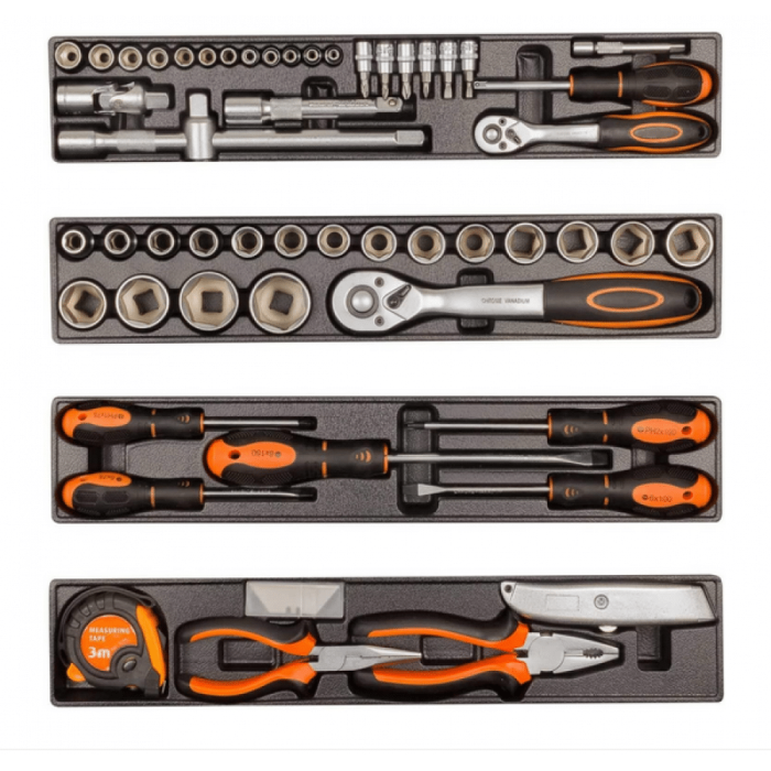 Trusa scule si unelte metalica compartimentata cu 4 sertare, 85 piese [2]