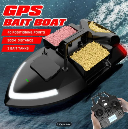 Barcă Momeală GPS de Pescuit cu 3 Cuve și Memorare Până la 40 Puncte GPS - Control la Distanță 500m [4]