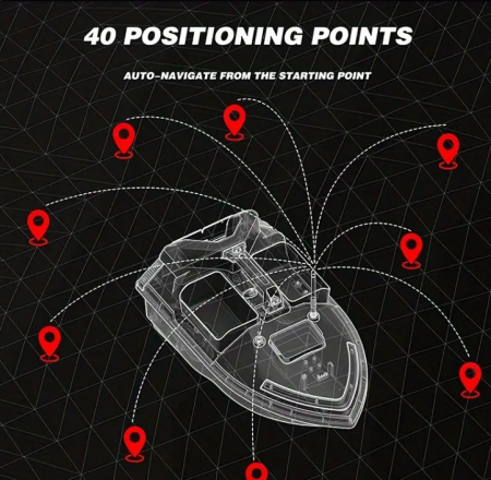 Barcă Momeală GPS de Pescuit cu 3 Cuve și Memorare Până la 40 Puncte GPS - Control la Distanță 500m [1]