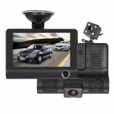 Accesorii auto - Camera de bord auto DVR Full HD cu 3 obiective fata, spate, interior