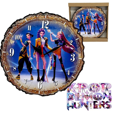 Ceasuri - Ceas de Perete Premium  cu Print - HUNTRIX DEMON HUNTER (K-Pop Edition)