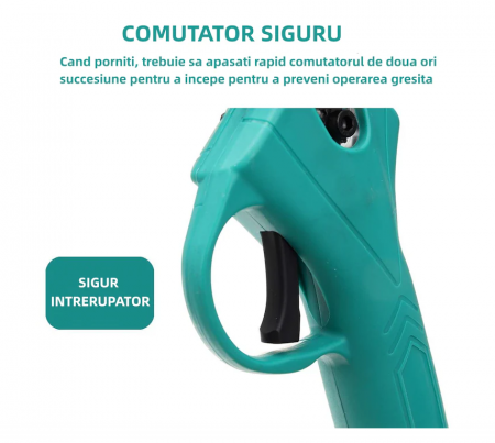 Foarfeca Electrica pentru Gradinarit cu 2 Acumulatori 48V, cu Lama din Otel Carbon, Baterie 9700mAh, Accesorii si Valiza Transport [1]