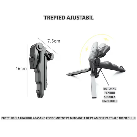 Lanterna LED portabila cu trepied, functie de Powerbank, incarcare USB, 4 moduri de iluminare, Waterproof [5]