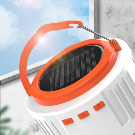 Lanternă solară cu 42 LED, reîncărcabilă prin USB, cu lumină difuzor fără fir, lampă pentru cort de camping, pentru iluminat de urgență în exterior/interioară [3]
