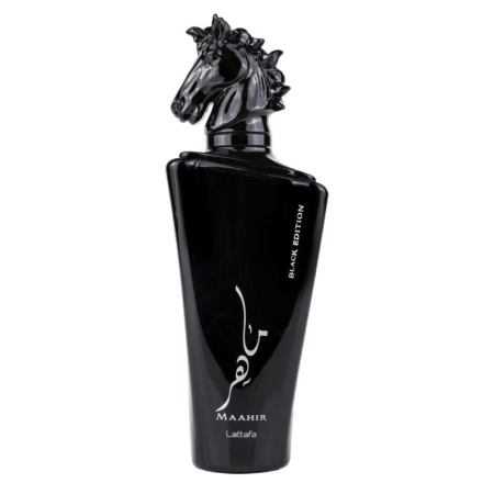 Parfumuri Barbati - Maahir Black Edition - Lattafa, Parfum Arabesc Bărbătesc Dark & Intense, 100ml