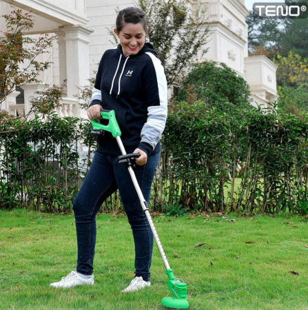 Motocoasa Electrica , 2 acumulatori 48 V, baston telescopic, 3 tipuri de lame pentru taiere, 18000 RPM, autonomie de 2-3 ore, accesorii incluse, verde [7]