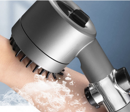 Ingrijire personala - Para Cap de Dus 4in1 , Perie Masaj, Filtru Purificare Apa Inclus, 4 Moduri Diferite de Presiune, Perii Moi de Silicon, Turbo Boost