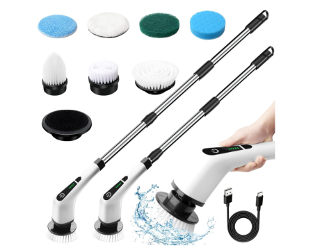 Articole curatenie - Perie Electrică Rotativă Multifuncțională 9-în-1 - Soluția Ta Completă de Curățenie