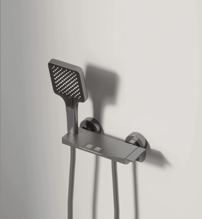 Sistem Duș 2 Funcții Rainfall Gunmetal – Termostat cu Afișaj, Valvă Ceramică, Design Modern pentru Baie – Duș Premium cu Economie de Apă [1]