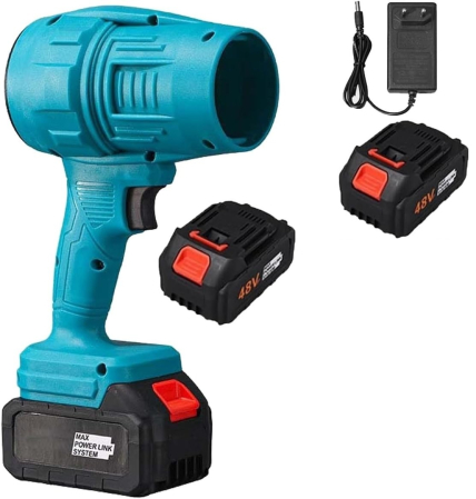 Scule electrice si unelte - Suflantă Aer Portabilă 48V, Multifuncțională – Uscător Mașină, Curățare Grătar, Zăpadă, Praf Calculator, 2 Acumulatori