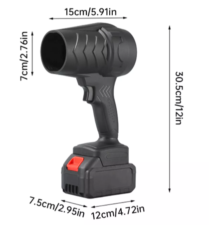 Suflantă Aer Portabilă 48V, Multifuncțională – Uscător Mașină, Curățare Grătar, Zăpadă, Praf Calculator, 2 Acumulatori [1]