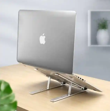 Suport pentru laptop, reglabil pe inaltime, pliabil, din Aluminiu, Detasabil, 10-15.6″, Argintiu [3]