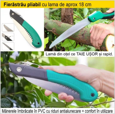 Set Premium 3 unelte: 2 foarfeci cu lame de otel de 18 si 20 cm + 1 fietrastrau pliabil [4]