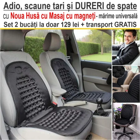 PRODUSE AUTO - Set 2 x Huse cu Masaj cu Magneti - marime universala (2 buc)