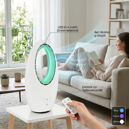 CONFORT - NOU! Ventilator Fără Palete 60W – Eleganță, Siguranță și Confort Inteligent
