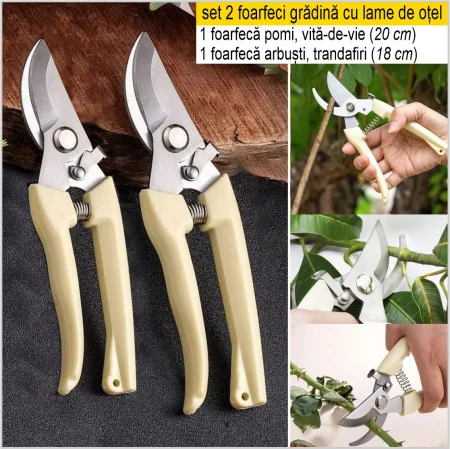 Set Premium 3 unelte: 2 foarfeci cu lame de otel de 18 si 20 cm + 1 fietrastrau pliabil [2]