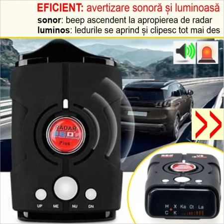 Detector Radar V8 360 Plus cu alerta sonora + luminoasa si arie de detectie la 360 grade [5]