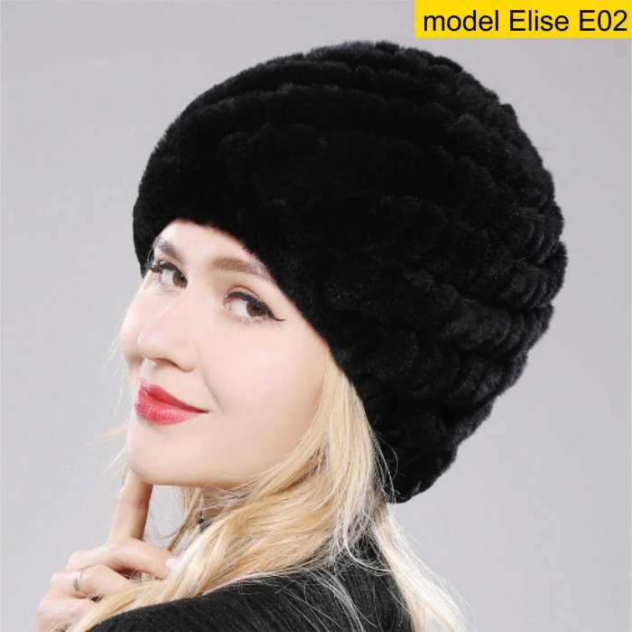 Caciula eleganta din blana ELISE (NEGRU) - marime universala [3]