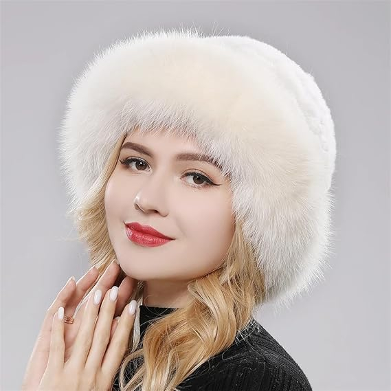 Caciula eleganta din blana MISS SUPERB (CREM) - marime universala [3]