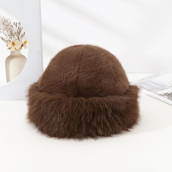 Caciula eleganta din blana SUPERB CHIC (MARO) - marime unica [4]