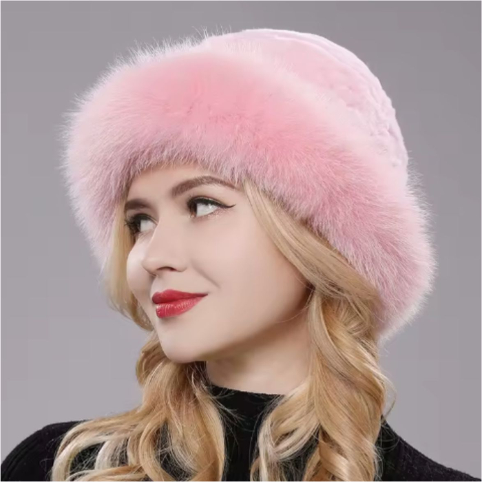 Caciula eleganta din blana SUPERB CHIC (ROZ) - marime unica [4]