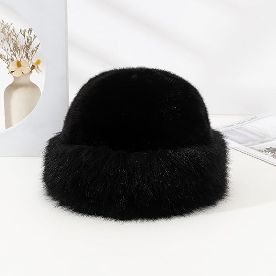 Caciula eleganta din blana SUPERB CHIC (NEAGRA) - marime universala [7]