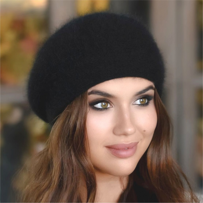 Caciulita eleganta din lana de Angora (NEAGRA) - marime UNIVERSALA [3]