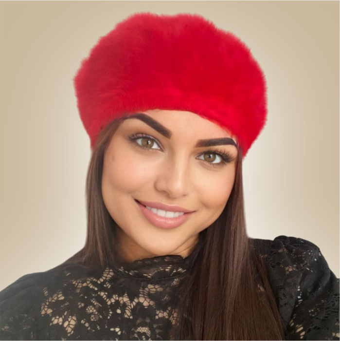 Caciulita eleganta din lana de Angora (ROSU) - marime UNIVERSALA [2]