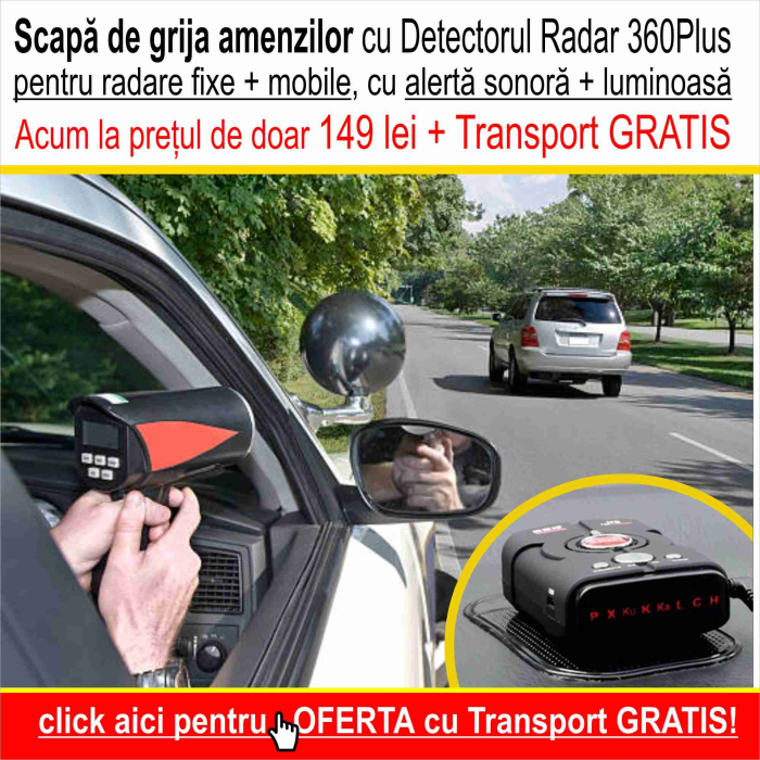 Detector Radar V8 360 Plus cu alerta sonora + luminoasa si arie de detectie la 360 grade [9]