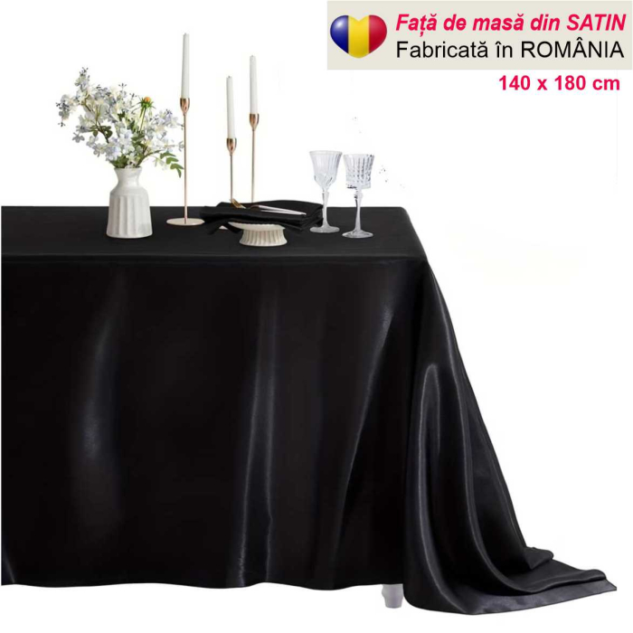 Fata de masa de Paste din satin lux - Elegance Lux (NEGRU) [3]