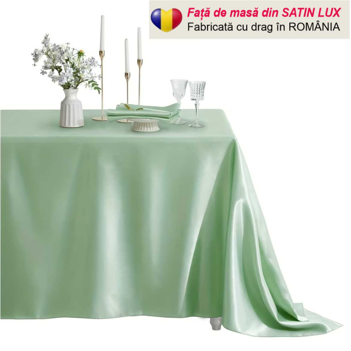 Fata de masa de Paste din satin lux - Elegance Lux (VERDE deschis) [3]