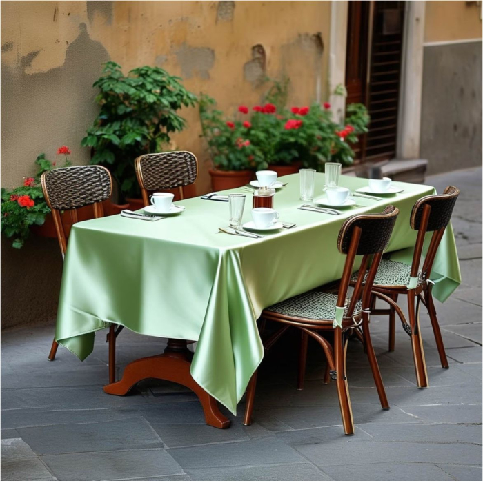 Fata de masa de Paste din satin lux - Elegance Lux (VERDE deschis) [5]