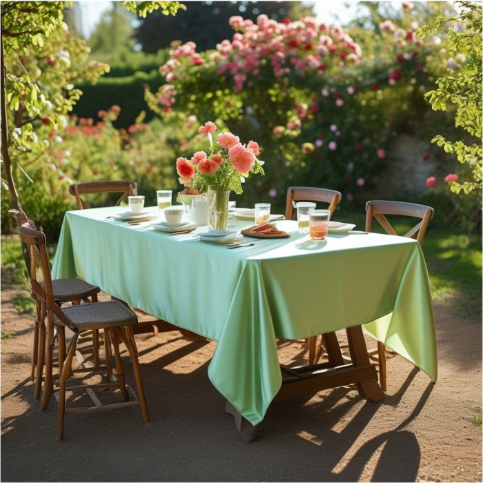 Fata de masa de Paste din satin lux - Elegance Lux (VERDE deschis) [4]