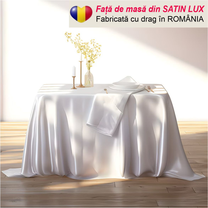 Fata de masa de Paste din satin lux - Elegance Lux (ALB) [2]