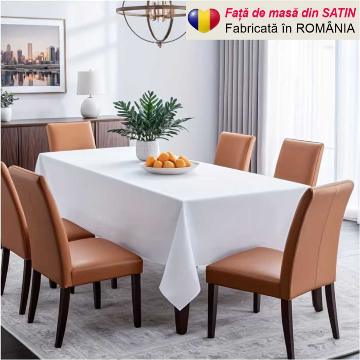 Fata de masa eleganta din satin lux - Elegance Lux (ALB) [2]