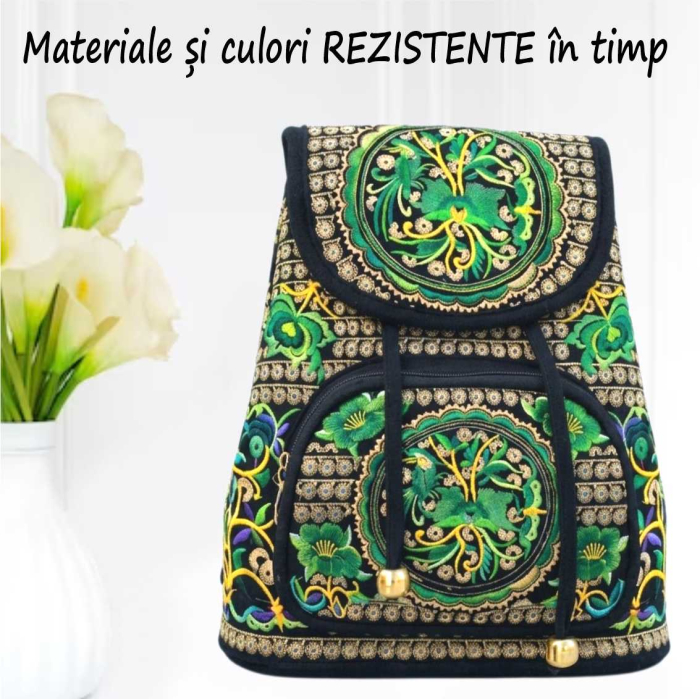 Ghiozdan tip rucsac Fantezia Lux - VERDE (33x27x12 cm) [5]