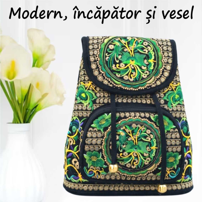 Ghiozdan tip rucsac Fantezia Lux - VERDE (33x27x12 cm) [3]