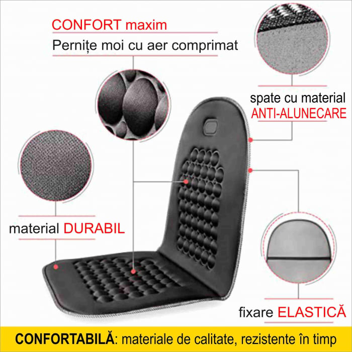 NOU! Husa cu Masaj cu Magneti cu efect benefic in alinarea durerilor de spate si imbunatatirea tonusului muscular - marime universala [4]