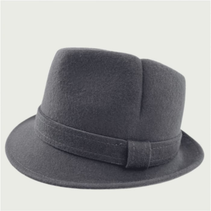 Palarie barbati din fetru lux cu crestaturi VERDY STYLE (GRI) [4]