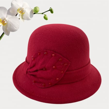 Palarie dama cu boruri delicate MISS COCHETTE (GRENA) - marime unica, reglabila [3]