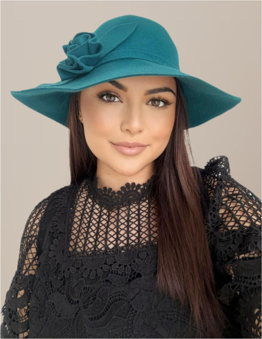 Palarie dama fetru Sabrina-palarie grena, palarie reglabila [3]